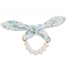 AZURE FLORAL SCARF BOW PEARL BRACELET