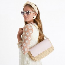 BLUSH SCALLOP CONVERTIBLE SHOULDER BAG