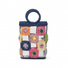 RAINBOW CROCHET TILED MINI TOTE