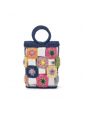 RAINBOW CROCHET TILED MINI TOTE