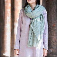 Style Organic Simple Pure Color Cotton Linen Scarf