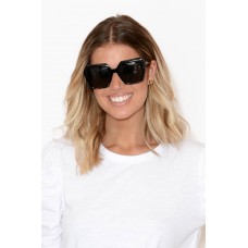 Danceteria Black Splice Square Angled Sunglasses