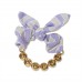 LAVENDER STRIPE SCARF BOW CHAIN BRACELET