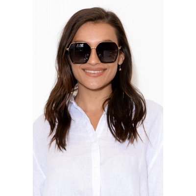 Dionne Black Geometric Sunglasses